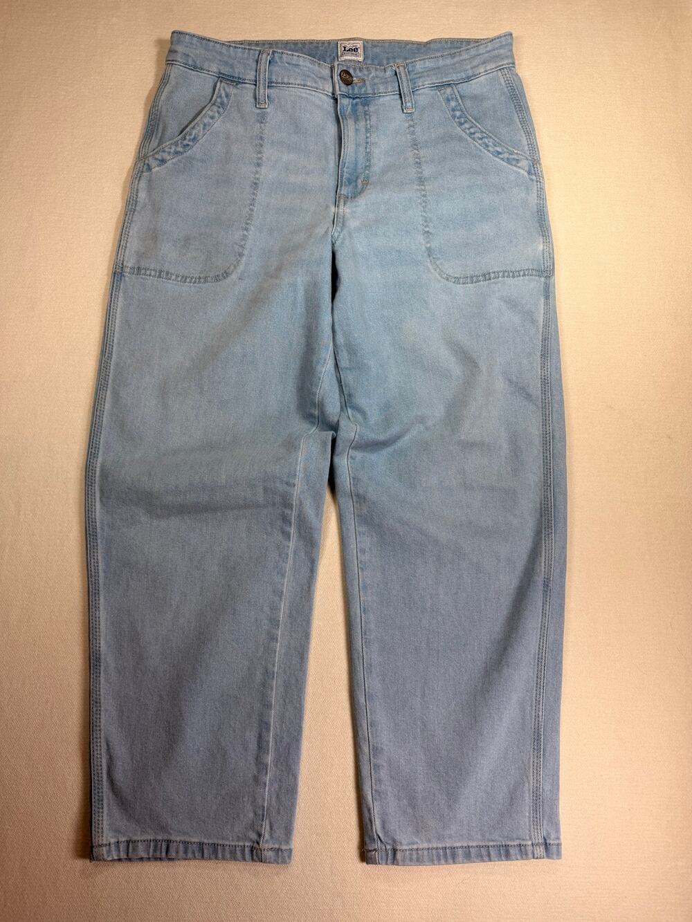 Lee Workwear Light Wash Utility Jeans 32x26 Relaxed Straight Carpenter Style